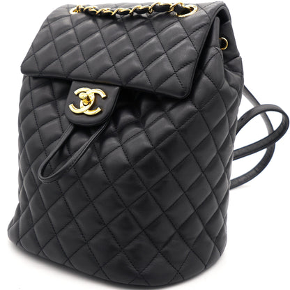 Calfskin Quilted Small Urban Spirit Backpack Black