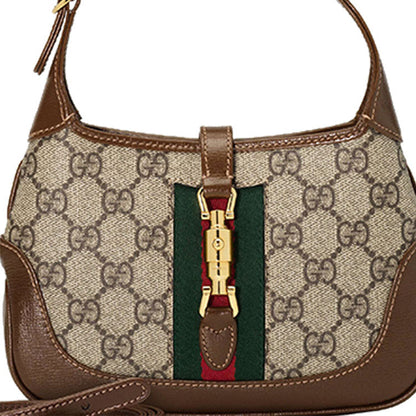 (WMNS) GUCCI Jackie 1961 SeriesGG Canvas Clutch Single Shoulder Bag mini Brown Monogram 637092-HUHHG-8565