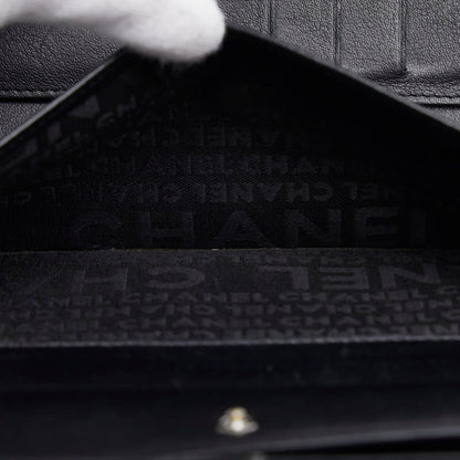 Chanel Cocomark Three Folded Wallet Metal Curry Patent Leather  CHANEL