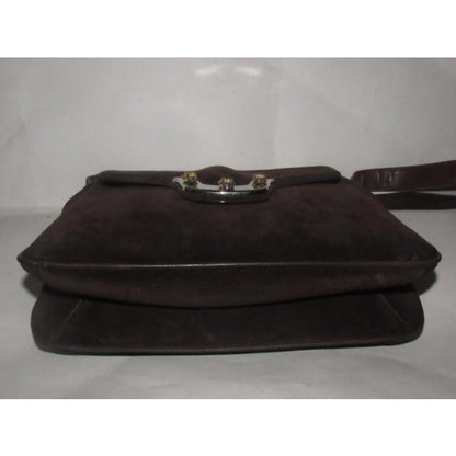 Gucci Vintage Pursesdesigner Purses Brown Suede Satchel