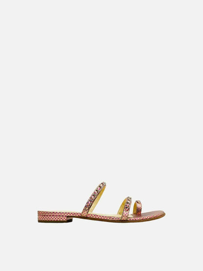 CHANEL Metallic Pink Size EU 37.5 Sandals