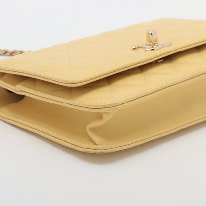 Chanel Matrasse  Chain Wallet Yellow G