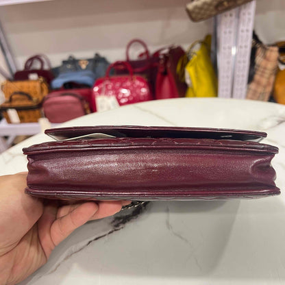 Chanel Red Patent Leather Wallet on Chain WOC Quilted