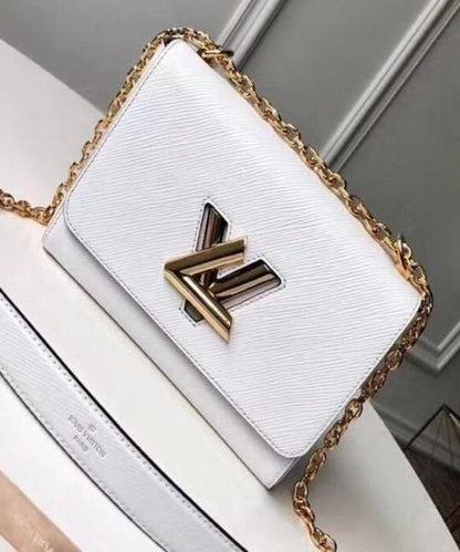 Louis Vuitton Twist MM Epi Leather White Gold-Colored Lock