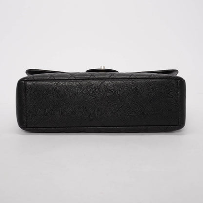 Chanel Black Quilted Caviar Jumbo Single Flap Bag