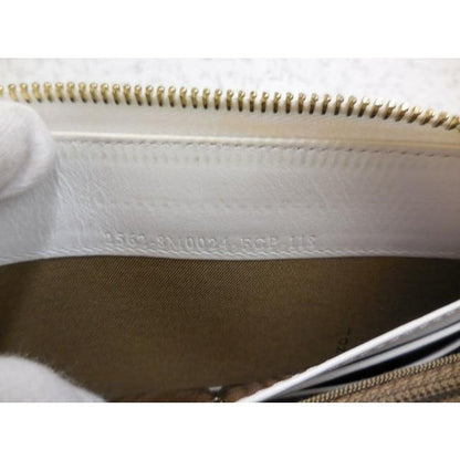 Fendi White Saffiano Leather With Gold Hardware Xl Zip Around Checkbook Wallet
