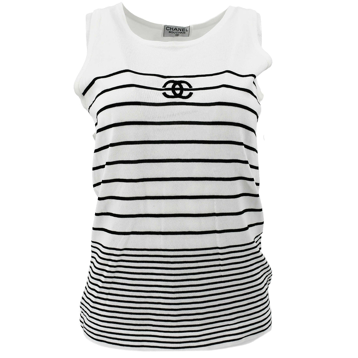 Chanel CC striped cotton top #42
