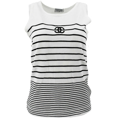Chanel CC striped cotton top #42