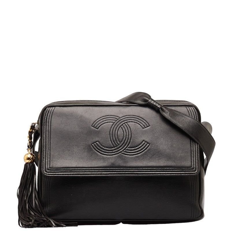 Chanel Coco Fringe One-Shoulder Bag Black Leather  Chanel