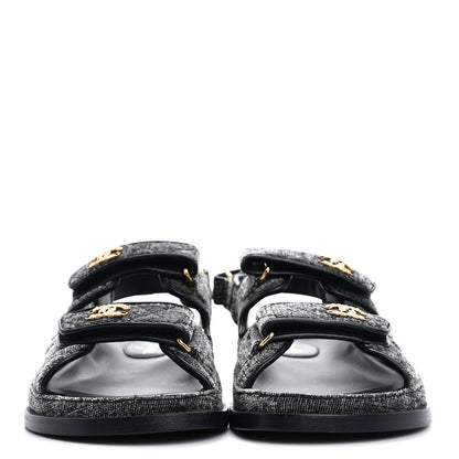 Velvet Velcro Dad Sandals 38.5 Grey
