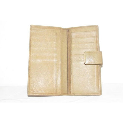 Vintage, Gucci, brown suede and leather, XL wallet with interior compartments, a bamboo and gold horse bit accent on the front