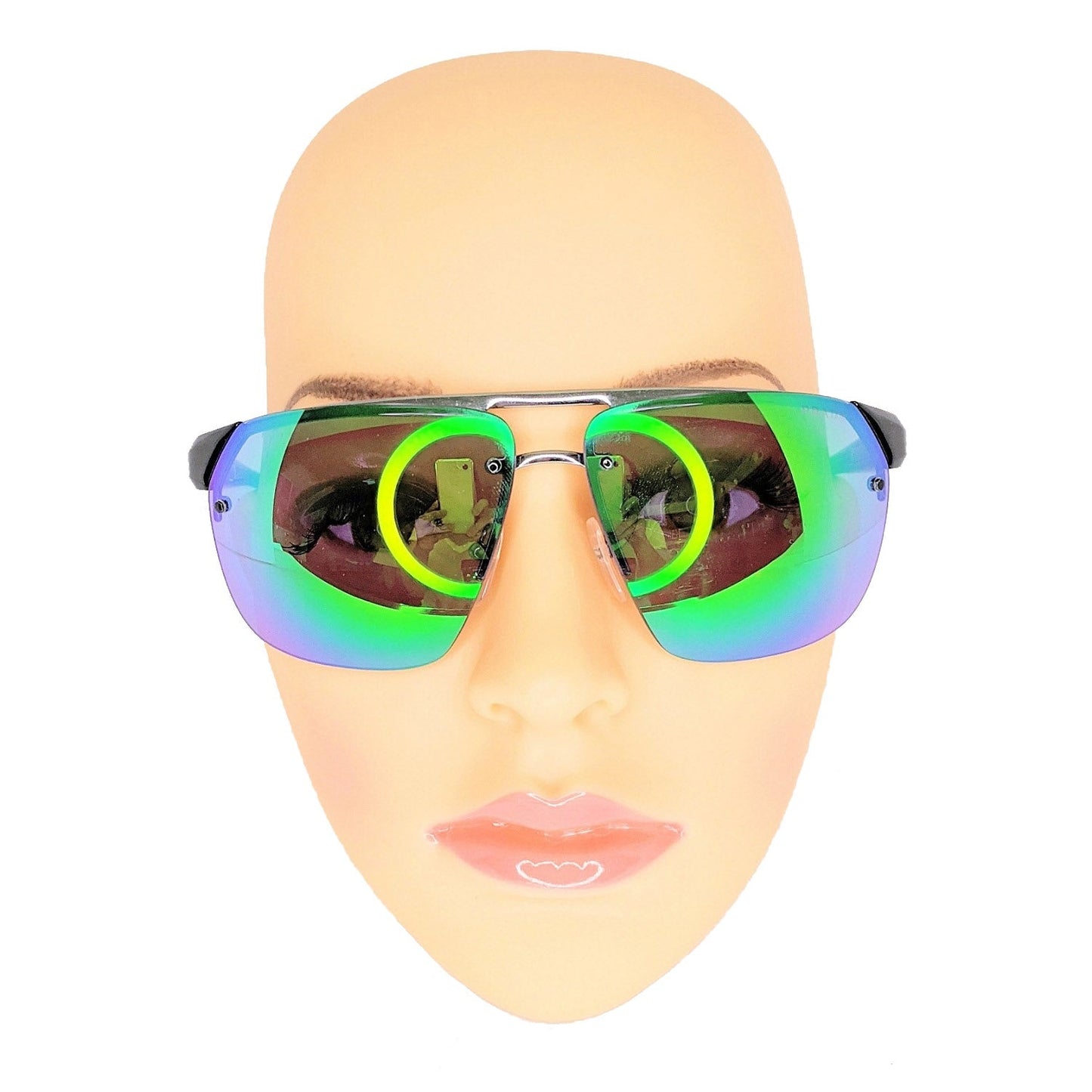 Prada Semi Rim Sunglasses 5AV-1M2 Mirrored