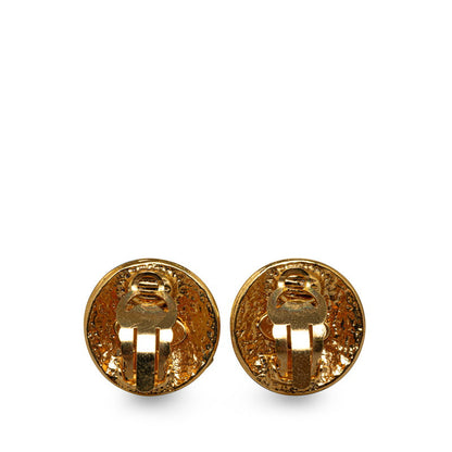 Chanel Vintage Coco Round Stick Earrings G   Chanel