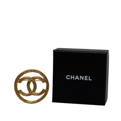 Chanel Vintage Cocomark Turned Brochure Gold   Chanel