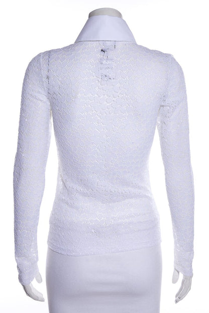 Chanel White Lace Blouse SZ 36