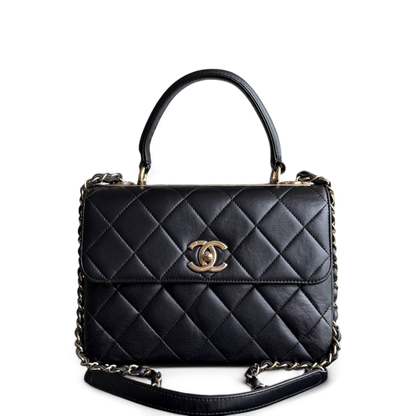 Chanel Trendy CC Small - Quilted Lambskin Black Gold Hardware Series 24