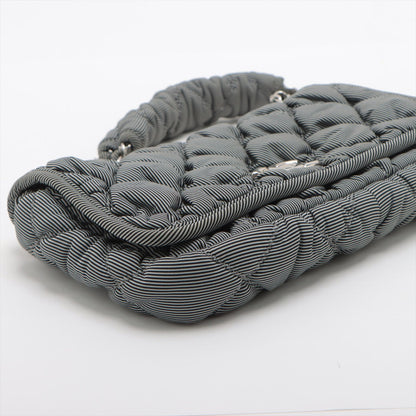 Chanel Bubble Kilt Nylon Chain Shoulder Bag Gr Silver  13th