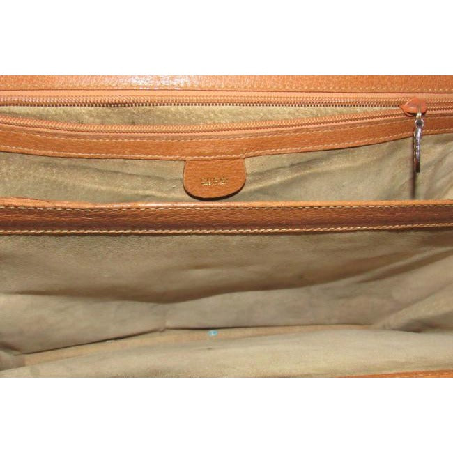 SOLD-Gucci camel leather Bamboo line laptop bag/briefcase