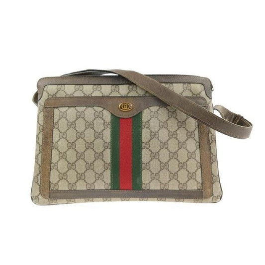Gucci Portfolio Guccissima Print Coated Canvasleather Multi Compartment Brown Gg Canvas Shoulder Bag