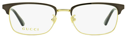 Gucci Men's Rectangular Eyeglasses GG0131O 002 Gold/Brown/Havana 53mm