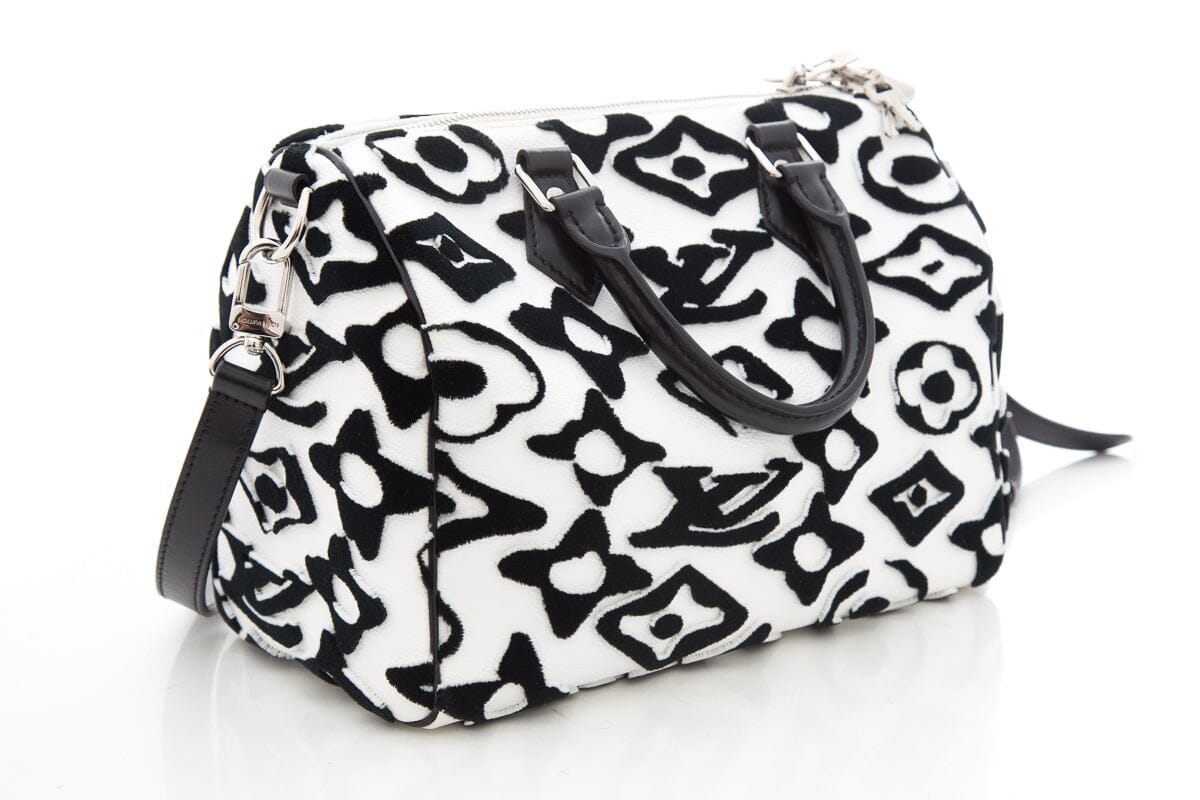 Louis Vuitton Speedy Bandouliere 25 Urs Fischer Black & White Handbag