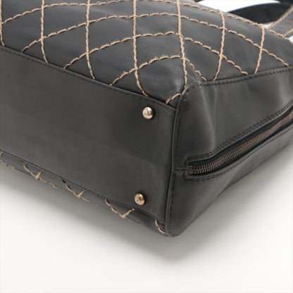 Chanel WILDSTECH Lambskinkin Tote Bag BLACK GAMMETALIC GOLD WOakSHIP 6TH EARTH  LOVE MARKET SHOP