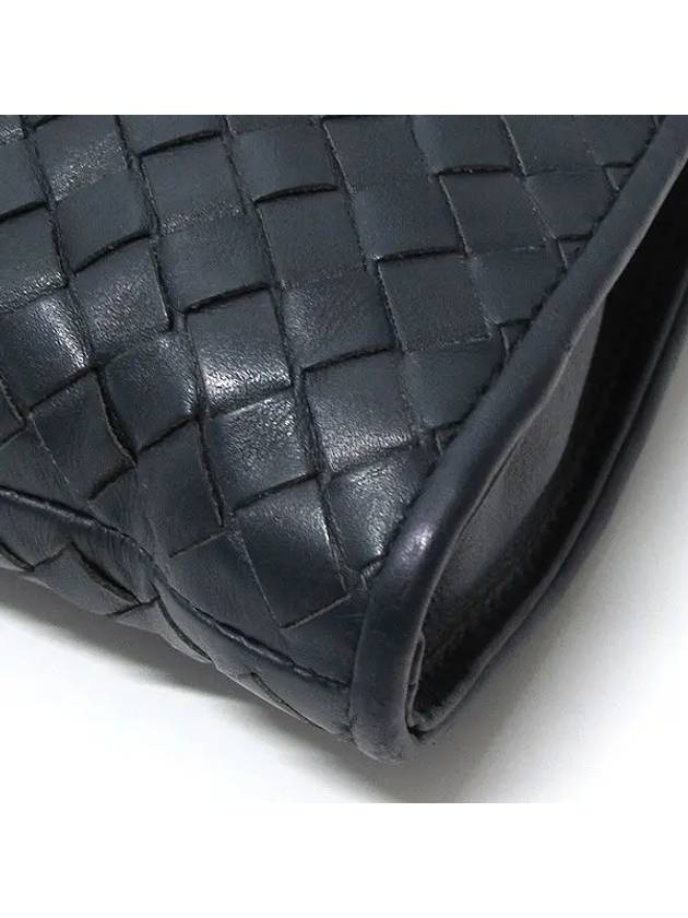 Luxury Bottega Veneta navy clutch bag