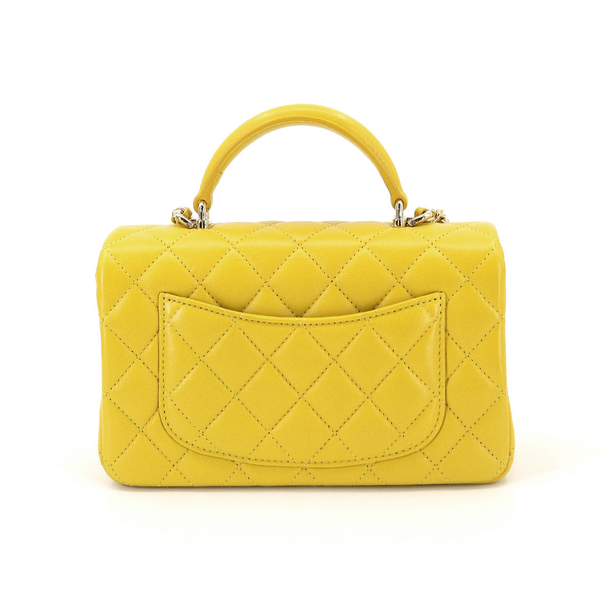 Chanel Mini Top Handle Yellow Flap Bag