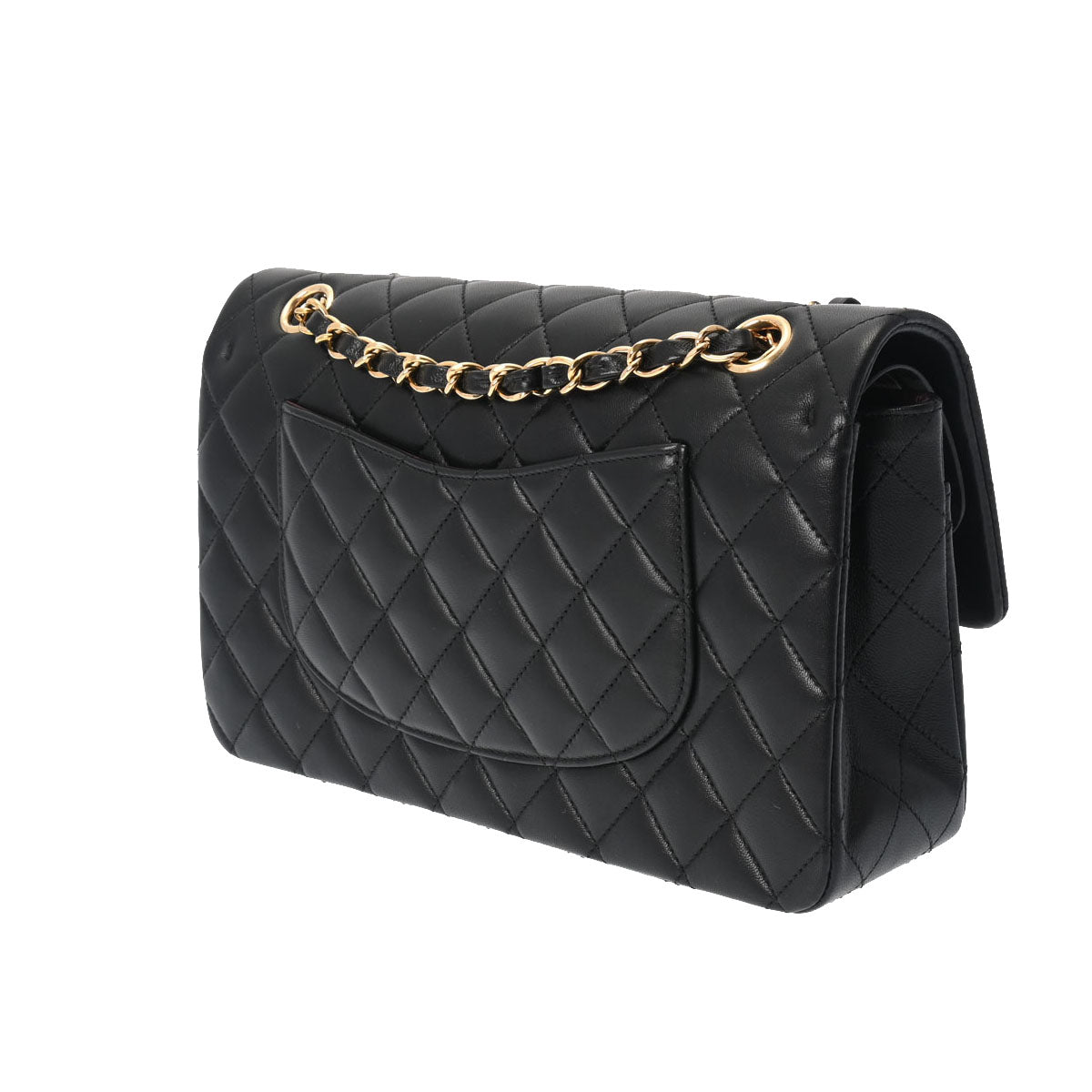 CHANEL Chanel Mattress W Flap Chain Shelter 25cm Black Gold Tools A01112 Lady Ramskin Shelter Bag Unused