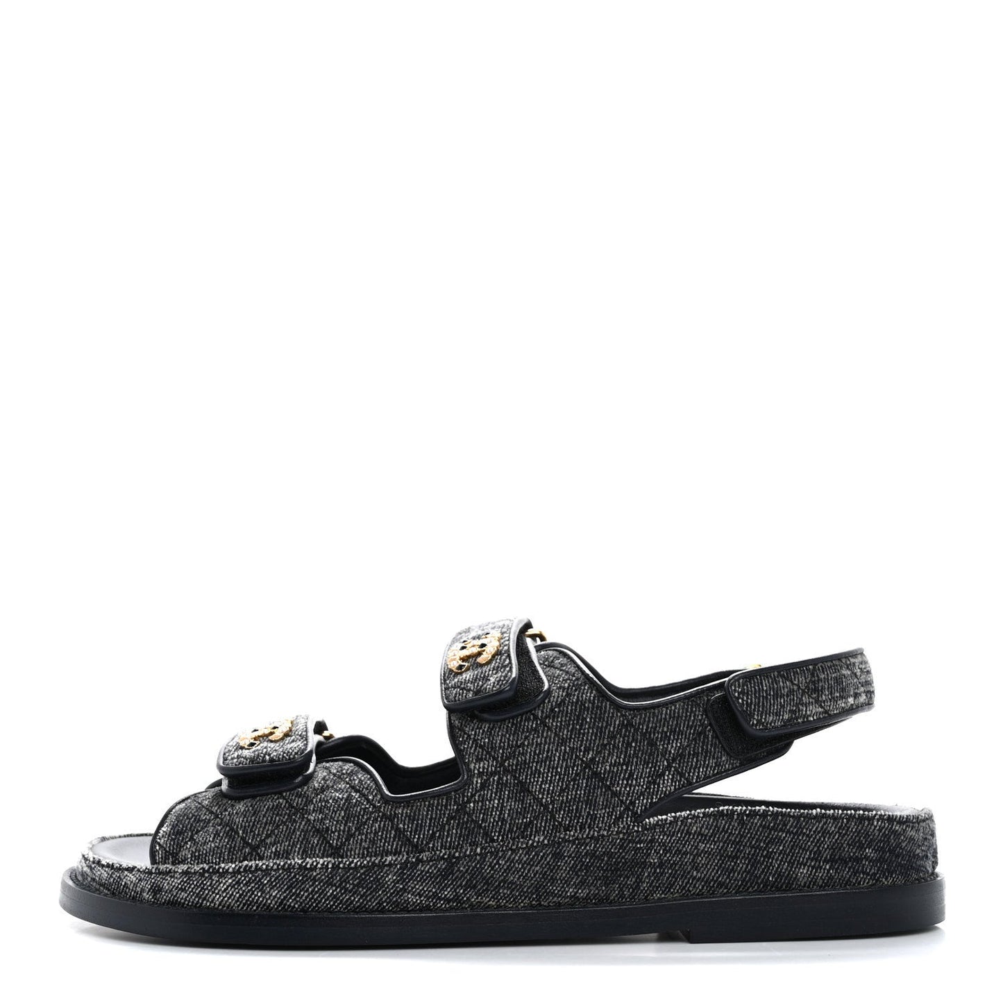 Velvet Velcro Dad Sandals 38.5 Grey