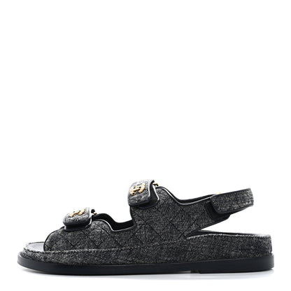 Velvet Velcro Dad Sandals 38.5 Grey