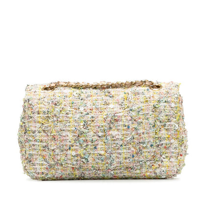 CHANEL 2.55 Flap Chain Shoulder Bag in Tweed Multicolor Insects Pattern