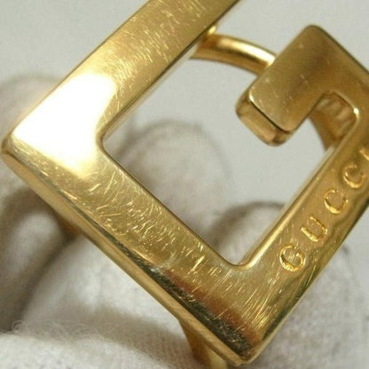 Gucci Gold Square Gucci 'G' Logo Scarf Ring