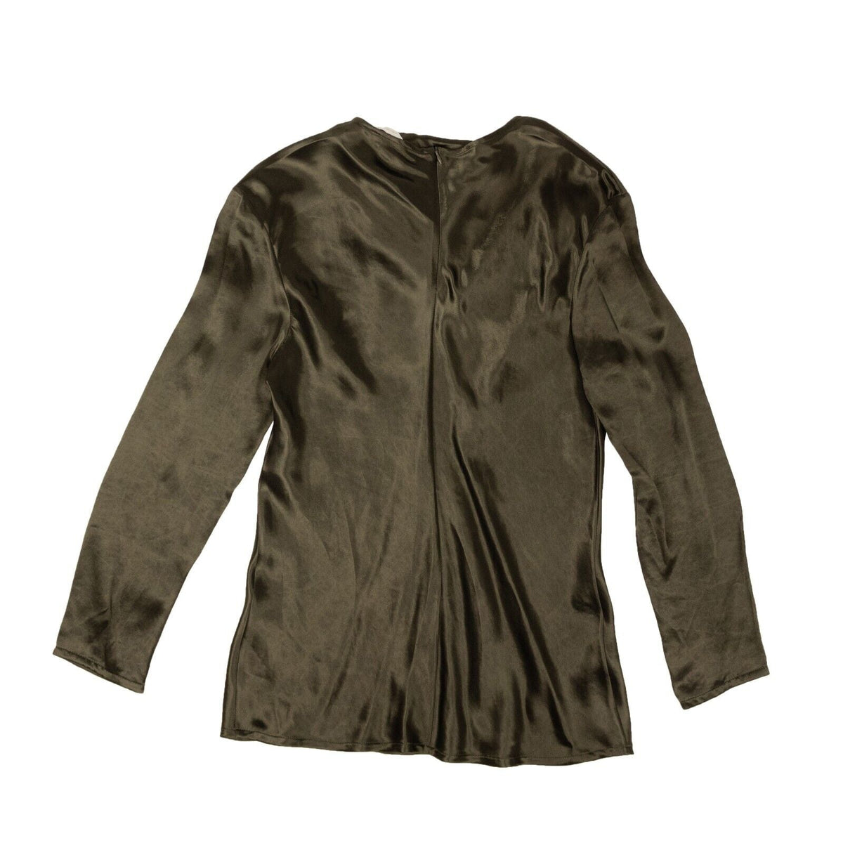 NWT Luxury Bottega Veneta Olive Green Washed Cupro Bandana Top