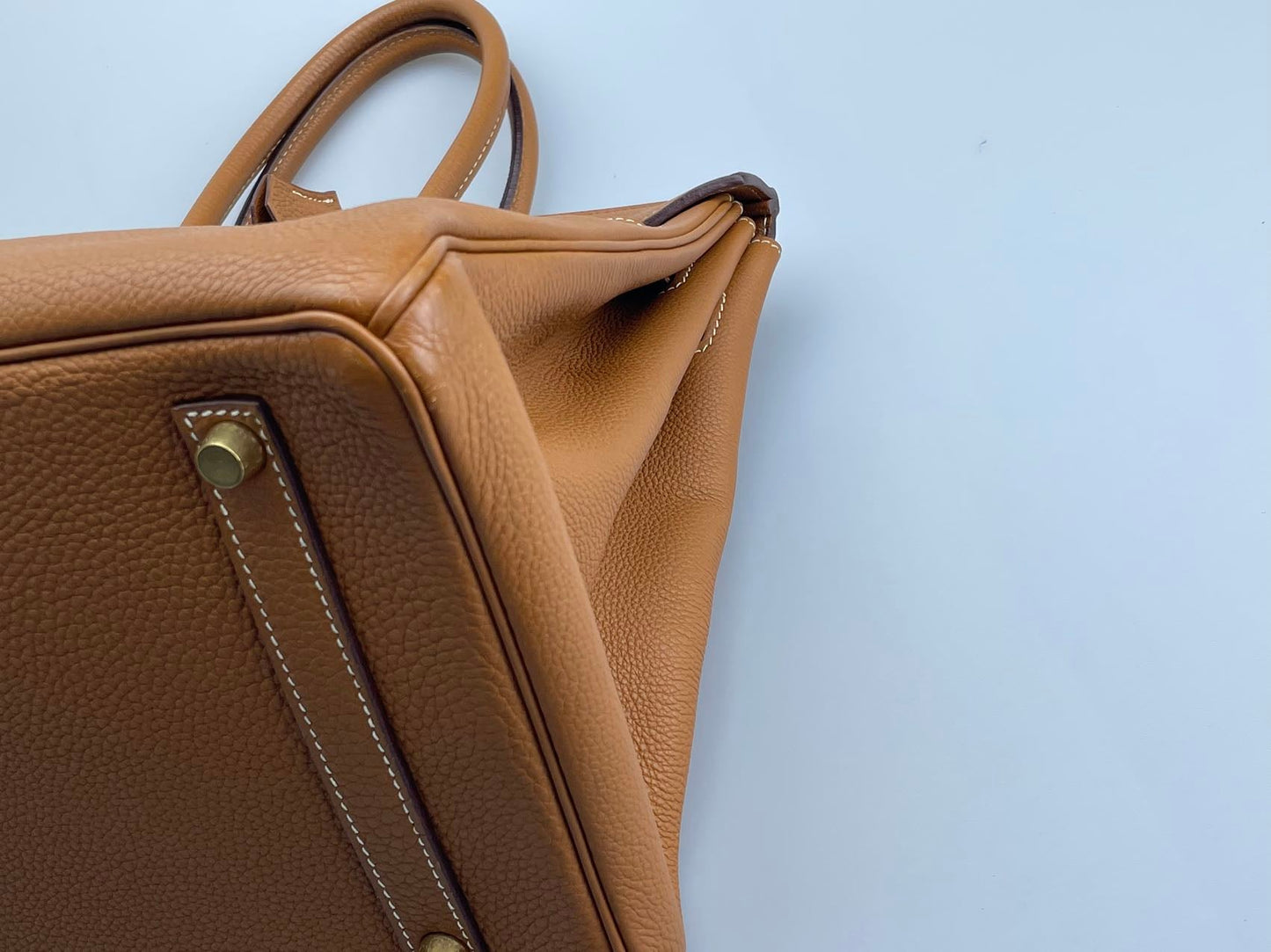 Hermes  Birkin 35 in gold vintage Togo leather