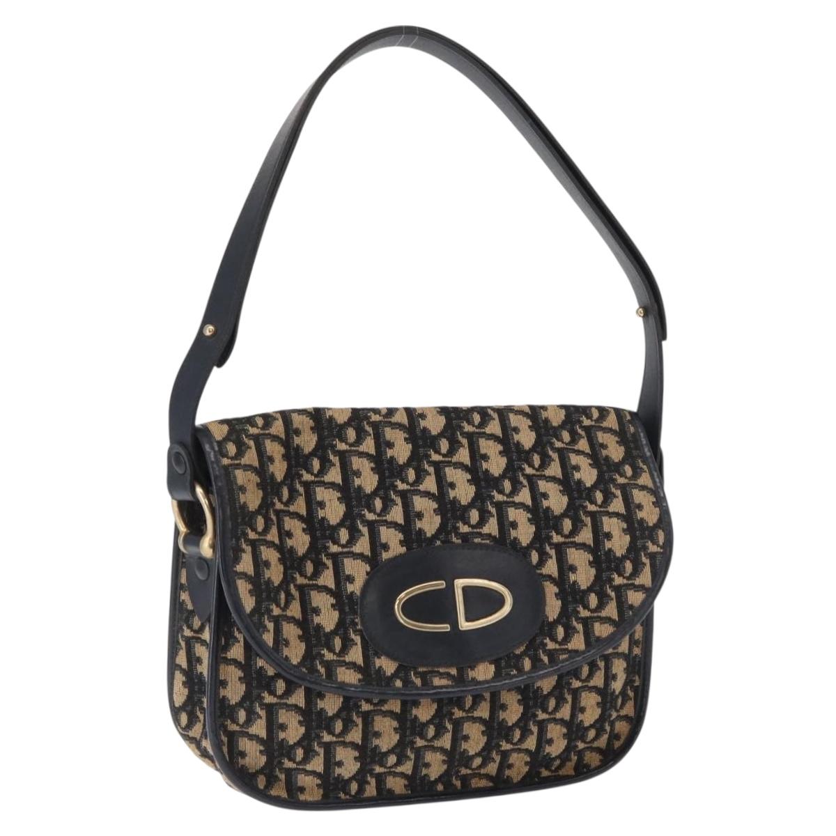 Christian Dior Vintage Trotter Shoulder Bag Canvas Navy Canvas Shoulder Bag Bag ()