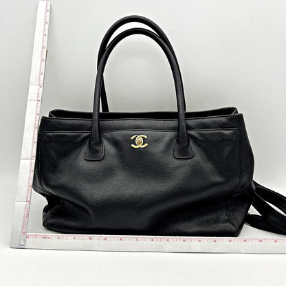 CHANEL Calfskin Cerf Executive Shopper Tote Black LA