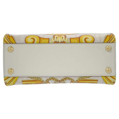 FENDI Fendace Peekaboo Beige/Yellow 8BN244 Leather Size Mini