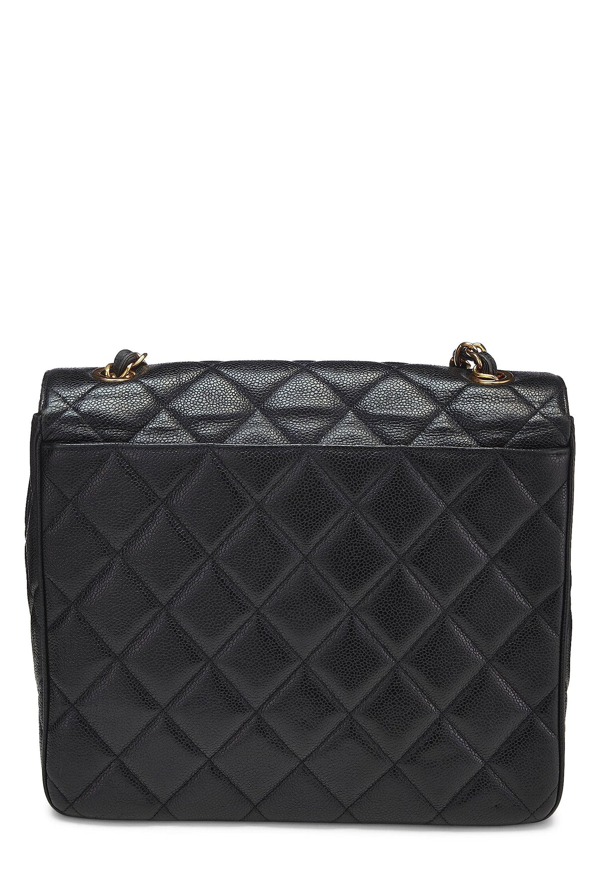 Chanel,  Black Caviar Big CC Square Flap Large, Black