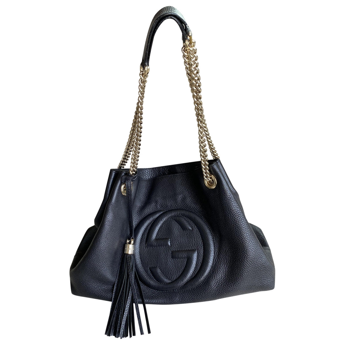 Gucci soho black leather handbag