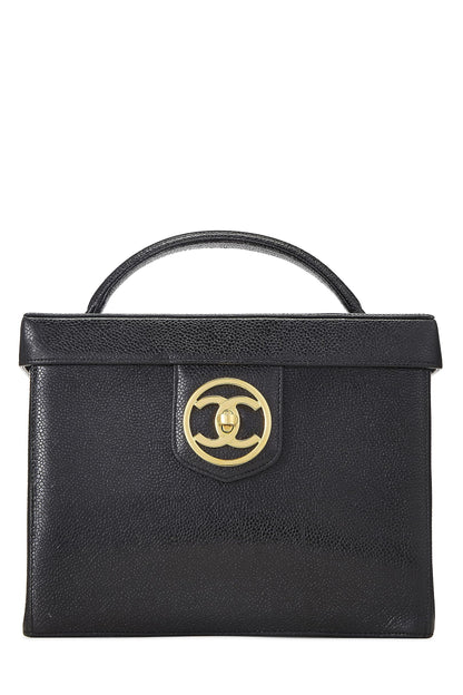 Chanel,  Black Caviar Circle 'CC' Vanity Large, Black