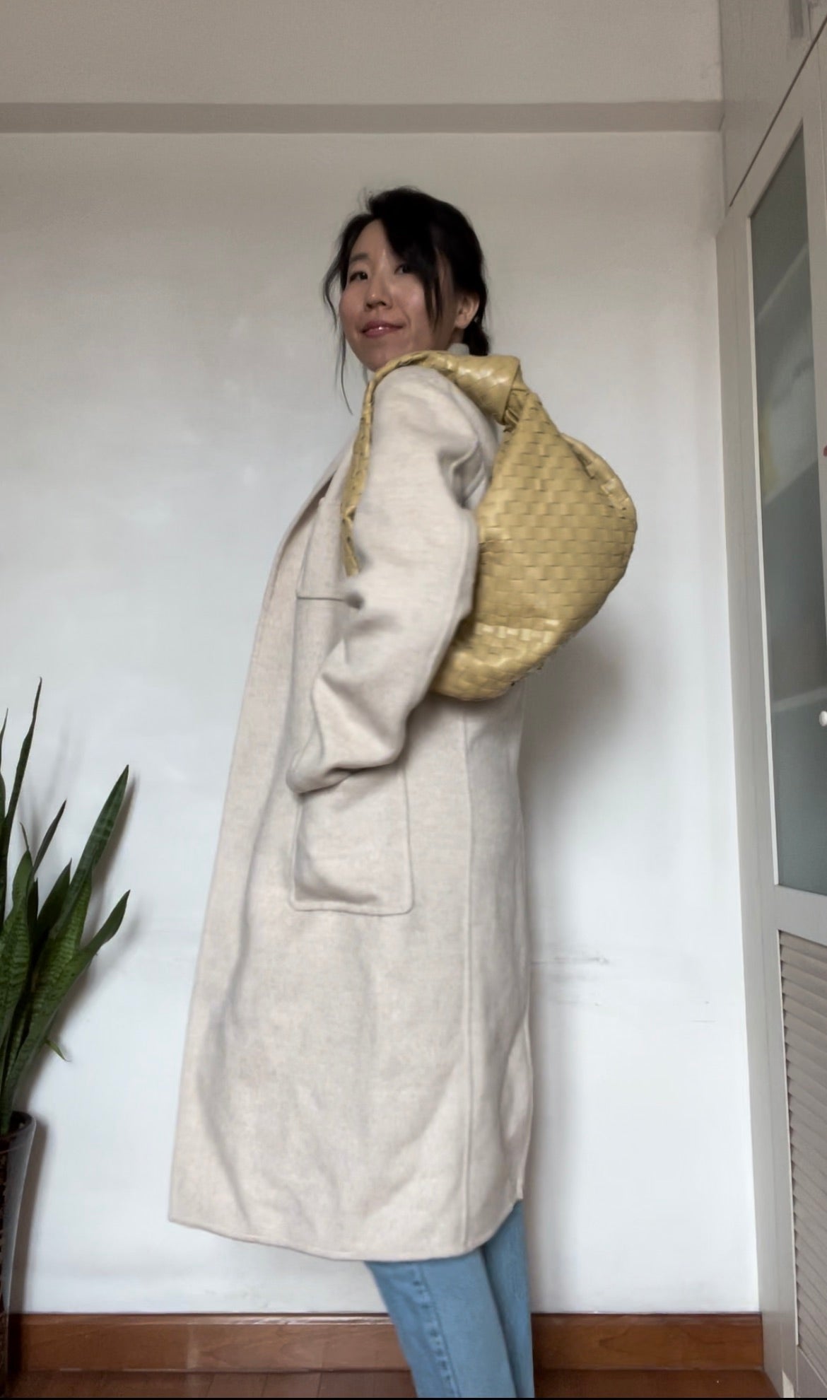 Bottega Veneta Jodie Small Beige Lambskin Leather