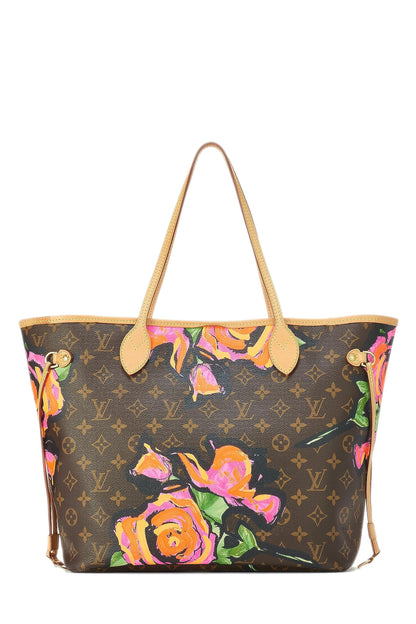 Louis Vuitton,  Stephen Sprouse x Louis Vuitton Monogram Canvas Roses Neverfull MM, Brown