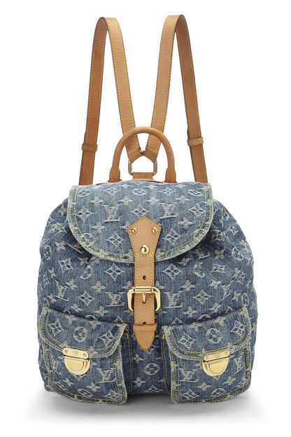 Louis Vuitton,  Blue Monogram Denim Sac a Dos GM, Blue