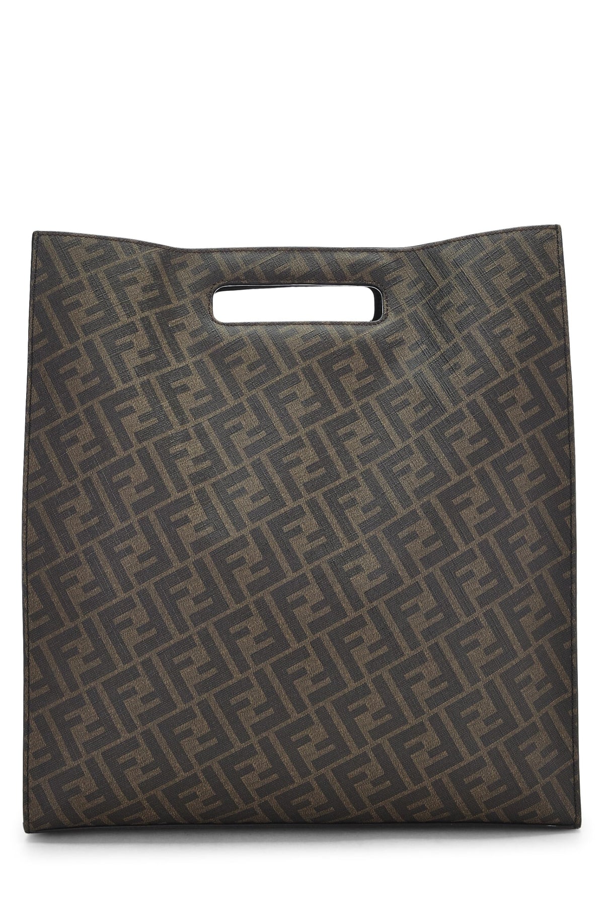 Fendi,  Brown Zucca Coated Canvas Tote, Black