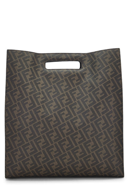 Fendi,  Brown Zucca Coated Canvas Tote, Black