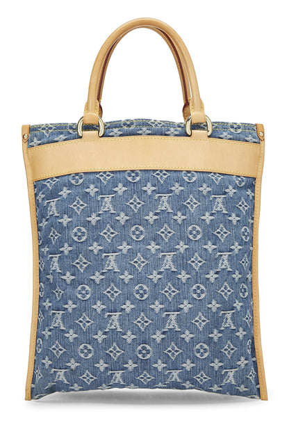 Louis Vuitton,  Blue Monogram Denim Flat Shopper, Blue