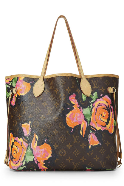 Louis Vuitton,  Stephen Sprouse x Louis Vuitton Monogram Canvas Roses Neverfull MM, Brown