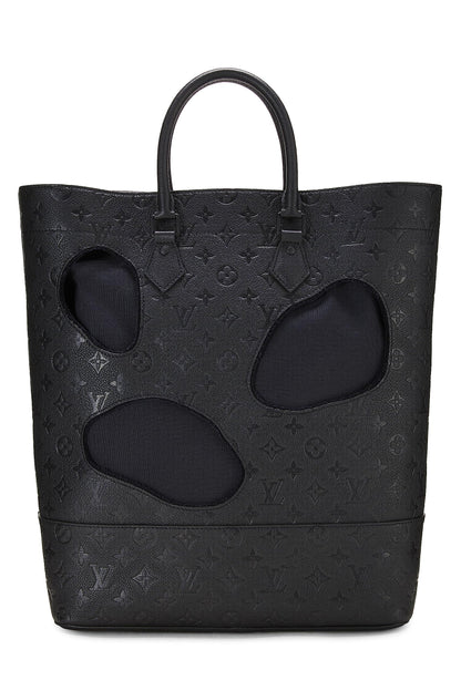 Louis Vuitton,  Comme Des Garçons x Louis Vuitton Black Monogram Empreinte Bag with Holes MM, Black