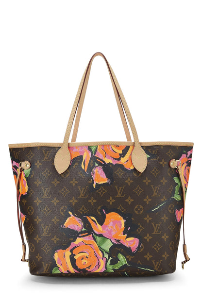 Louis Vuitton,  Stephen Sprouse x Louis Vuitton Monogram Canvas Roses Neverfull MM, Brown